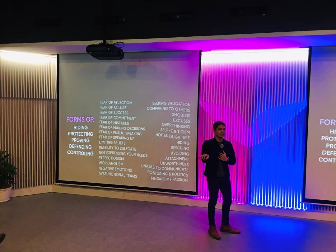 Ezekiel Vicente presenting material about hiding, protecting, proving, defending and controlling